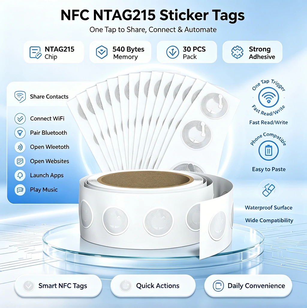 Nfc Tag Programmable - 10-50 Pezzi Adesivi NFC NTAG215 ad