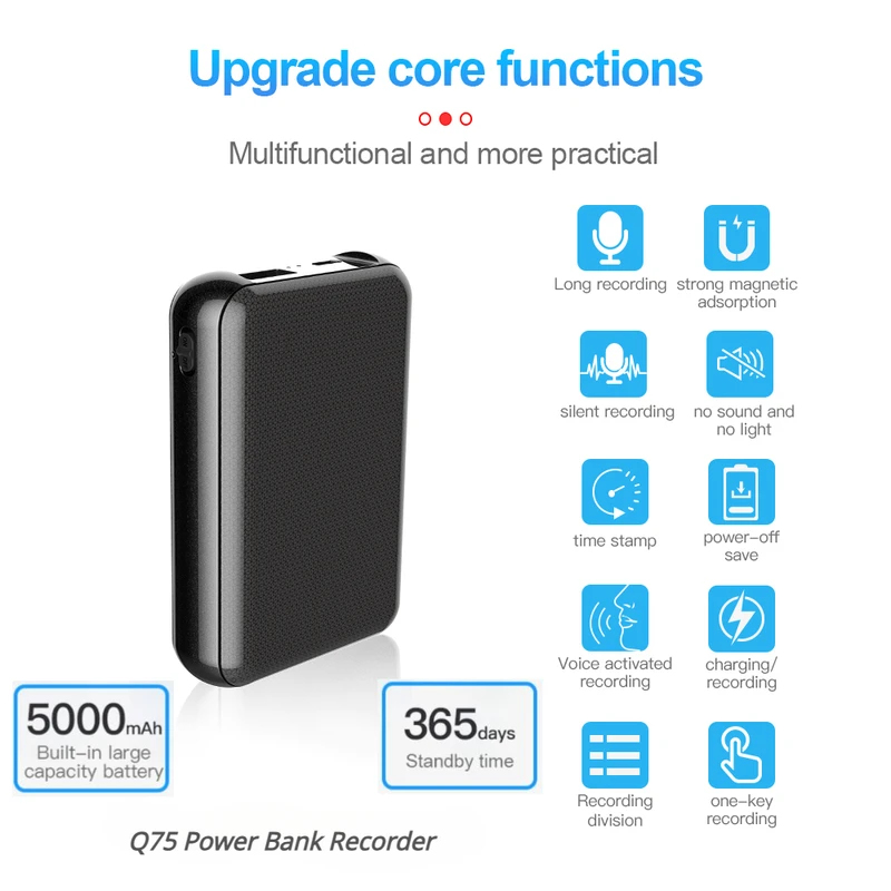 Voice Recorder Pen - Registratore Vocale Digitale Mini Power Bank